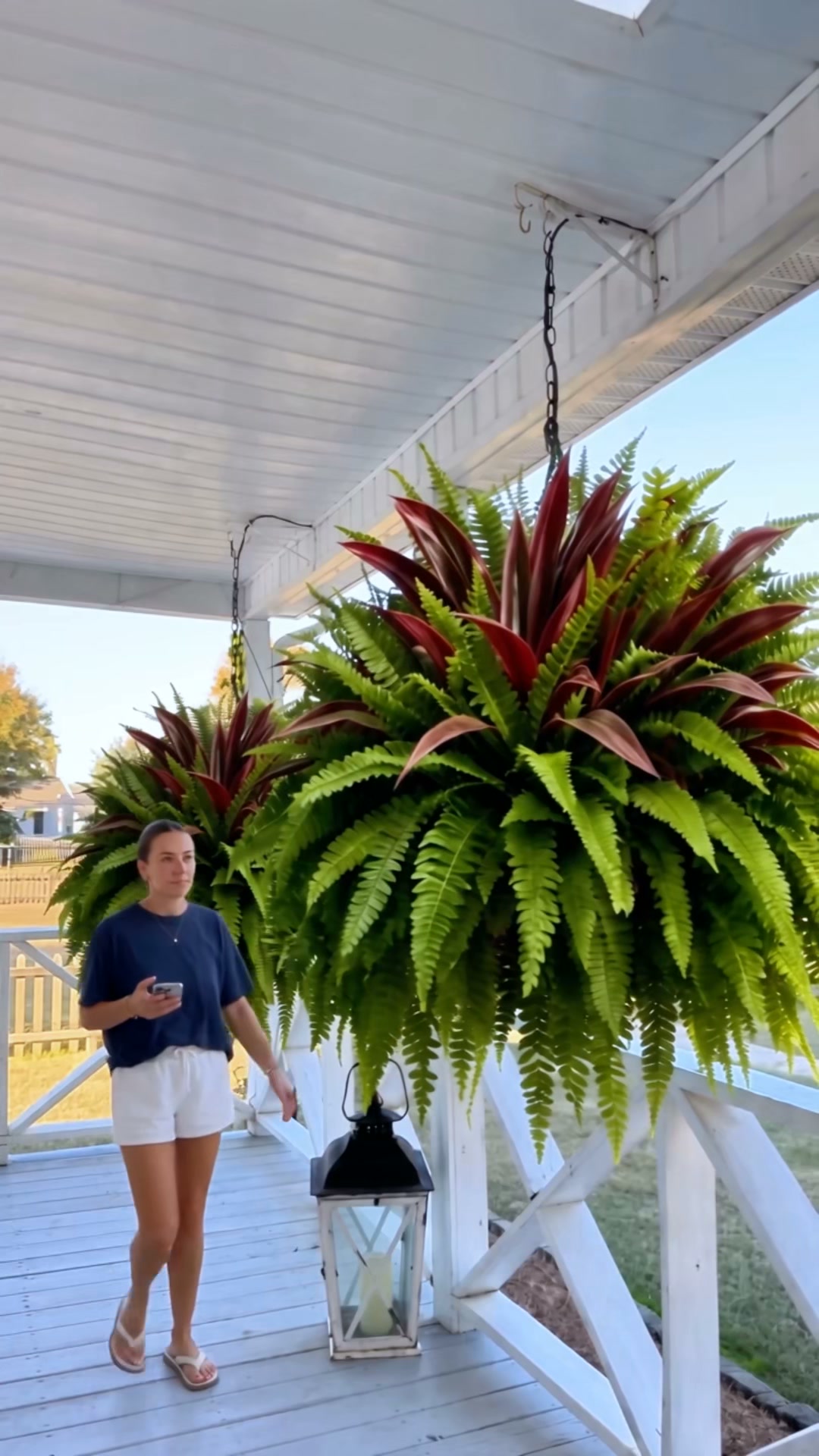 UV-Resistant Artificial Fern & Red Dracaena Decorative Plants