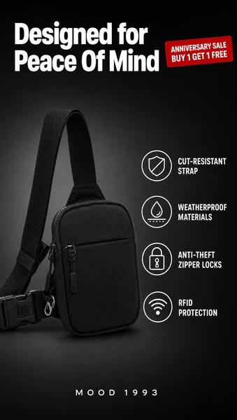 Travel smart with our sling bag!