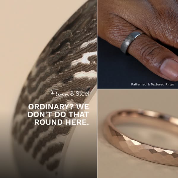 Textured Wedding Rings With Personality