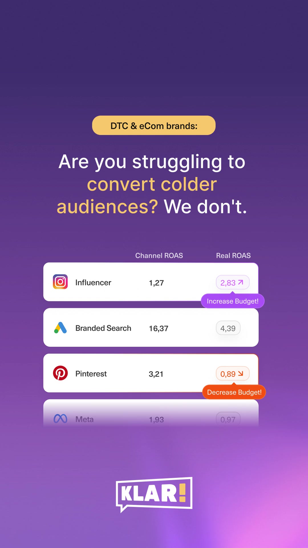 Get clean data today - shift budgetstomorrow