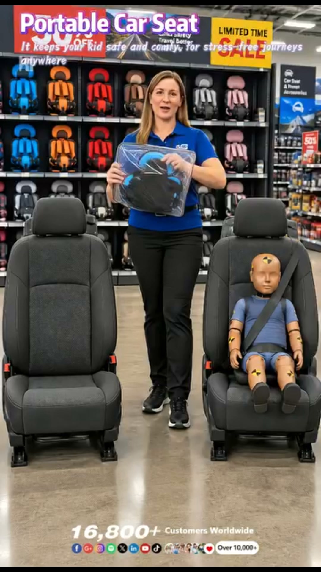 50% OFF !! Portable Child Protection Car Seat