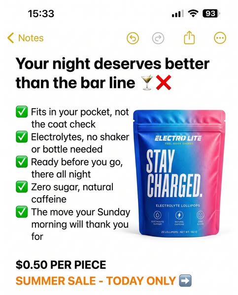 Electrolyte lollipops for your night