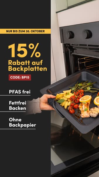 15% Rabatt auf Backplatten