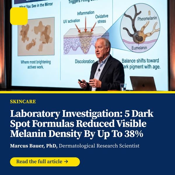 Laboratory Investigation: 5 Dark Spot Formulas Reduced Visible Melanin Density by up to 38%