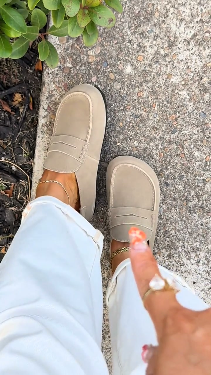 Suede-Look Penny Loafers