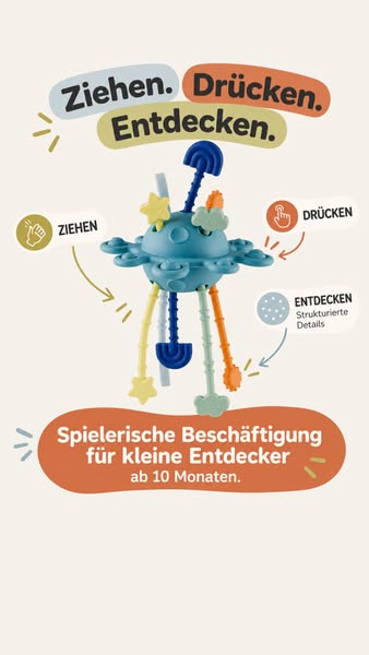 UFO Ziehspielzeug Baby aus Silikon – BPA-frei, ab 10 Monaten