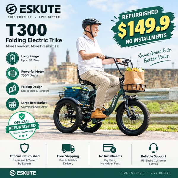 Stability Meets Power: Foldable ESKUTE E-Trike
