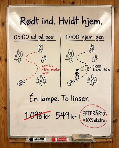 1.000 lumen. Op til 69 timer.