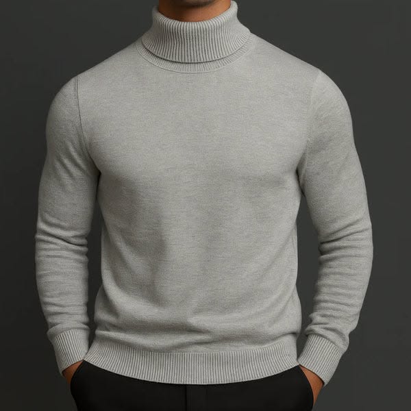 Men's Ribbed Merino Turtleneck Jumper
