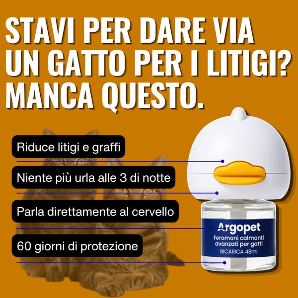 Aiuta il tuo gatto a vivere senza stress con Argopet.
