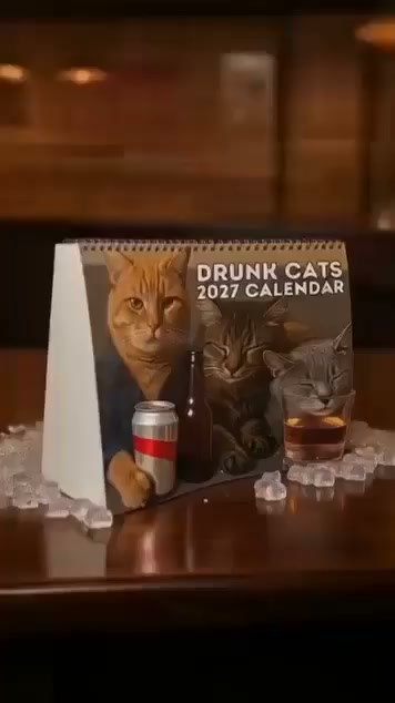 Drunk Cats 2027 Calendar – 12 Months of Feline Chaos & Bad Decisions