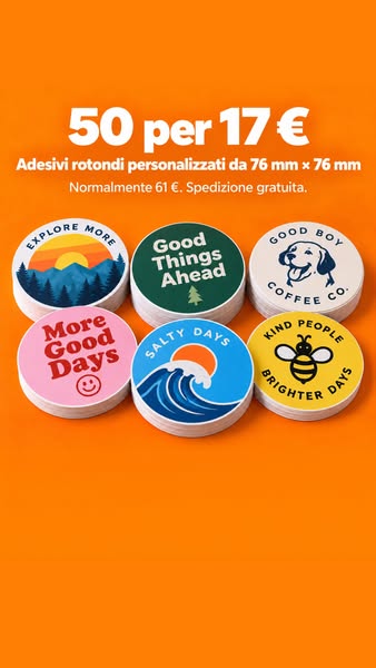 50 adesivi + spedizione gratuita