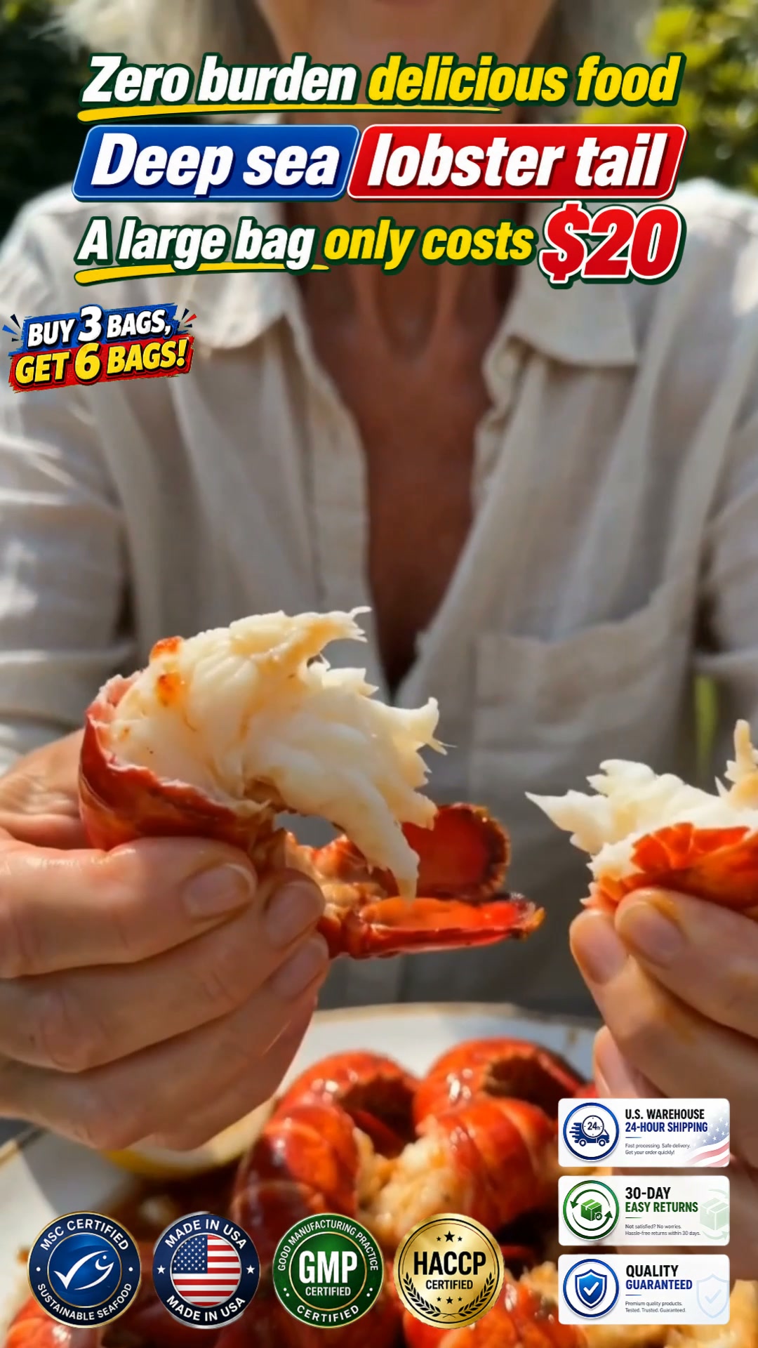 Wild Maine Lobster Tails — Buy 3, Get 3 FREE!