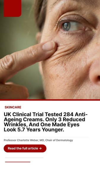 UK Clinical Trial Tested 284 Anti-Ageing Creams. Only 3 Reduced Wrinkles, And One Made Eyes Look 5.7 Years Younger.
