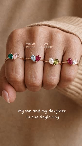 Two birthstones, one heart, one bond