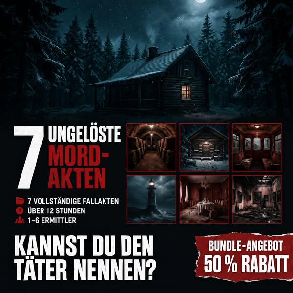 Ungelöste Morde. Ein Abend. Findest du den Täter?