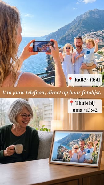 Van jouw telefoon, direct op haar fotolijst