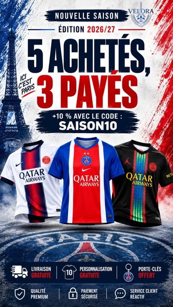 7 Maillots achetés = 4 Payés !