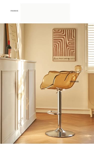 Height-Adjustable Acrylic Stool