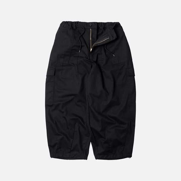 Twill Cargo Balloon Pants - Black