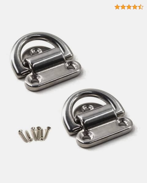 Flomore Folding Pad Eye 316 Stainless Steel Lashing Ring Heavy Duty D Ring Tie Down anchor