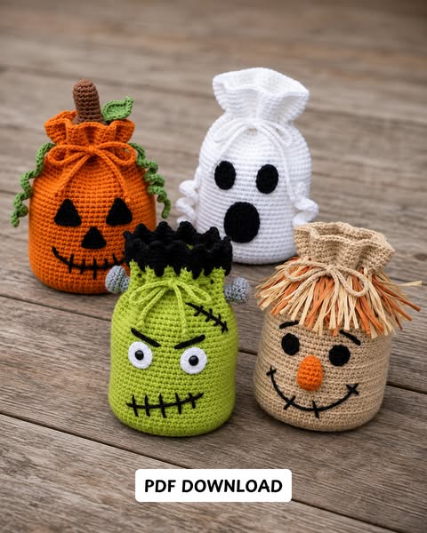 Boutique Halloween Bags. Beginner Pattern.