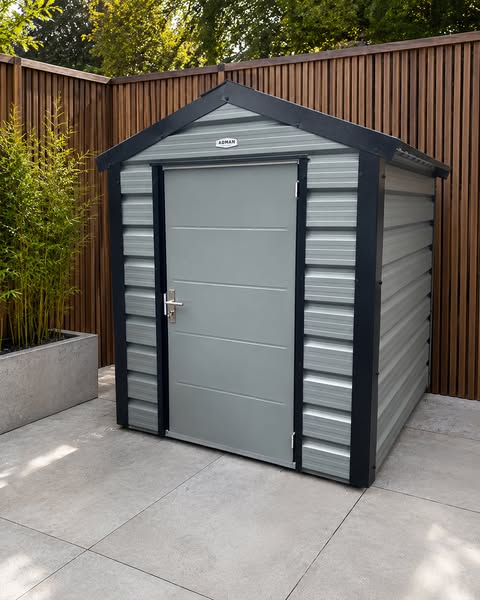 Steel frame and timber base included