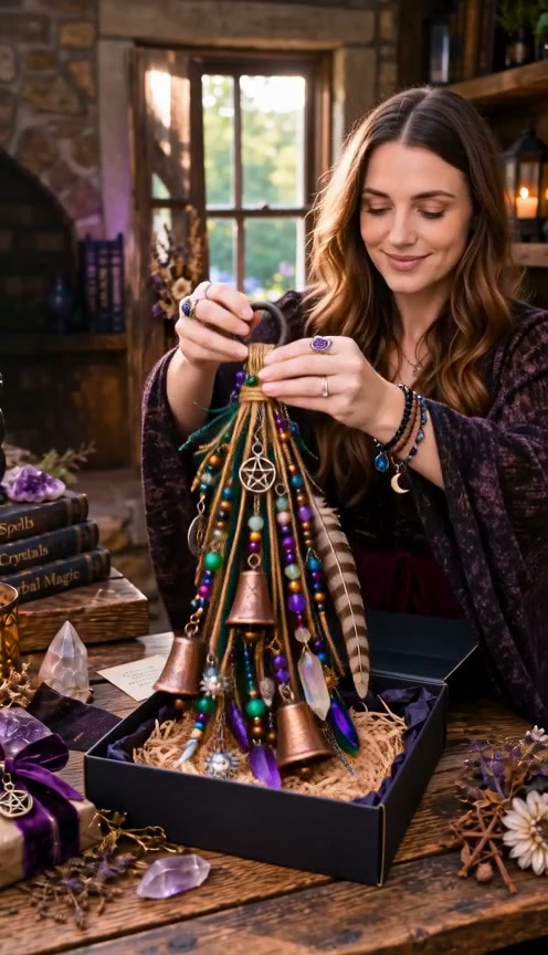 Witchy Door Charm | Bells, Crystals & Celestial Hanging Decor