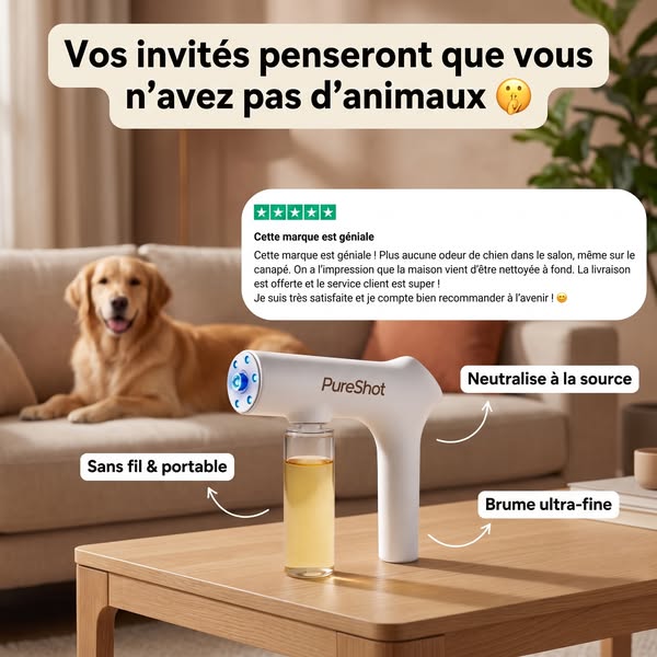 Élimine vite les odeurs de chien et chat !