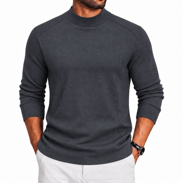 Men's Mock Neck Long Sleeve Shirt