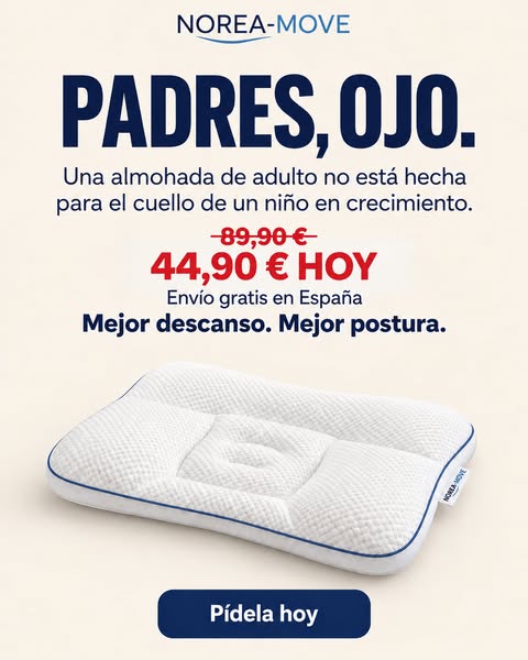 Almohada ergonómica infantil · 3 tallas