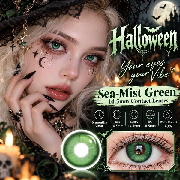 Sea-Mist Green 14.5mm Contact Lenses(6 months wear)