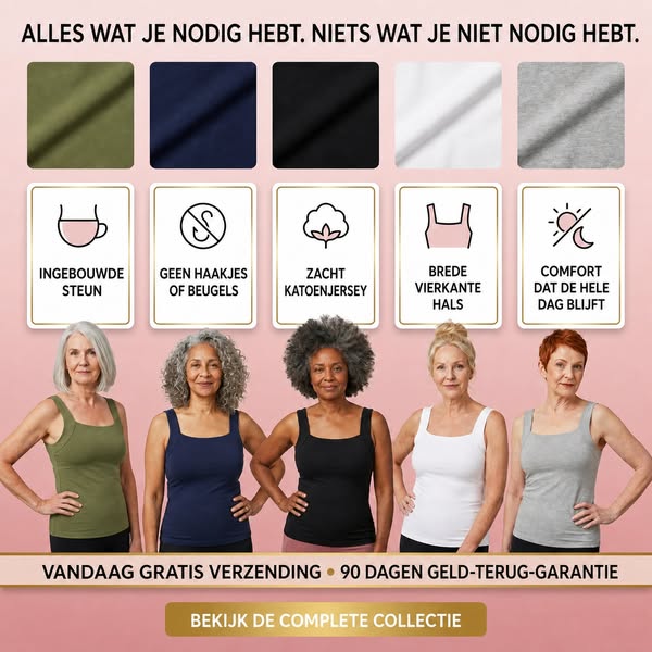 Echte ingebouwde ondersteuning - geen beugel, geen haken, geen sluitingen