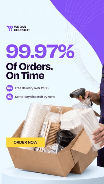 Never run out. One supplier for it all.
