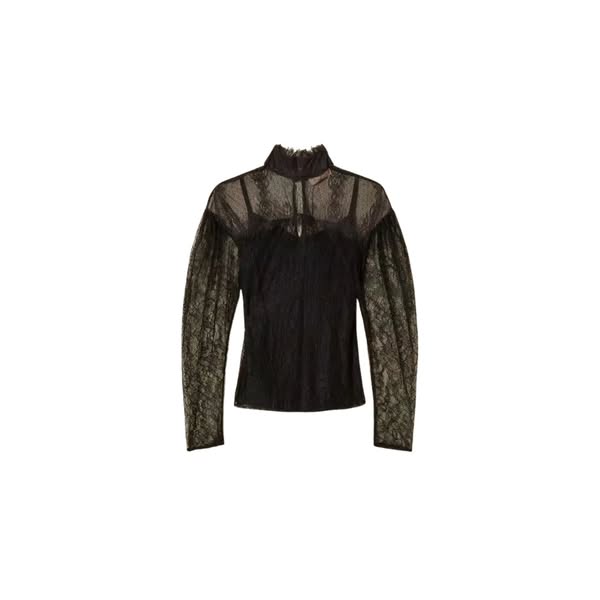 Blusa Twinset Donna con volant - Nero