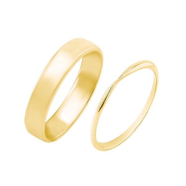 Schlichte goldene Eheringe mit verengtem Umfang Aeneas