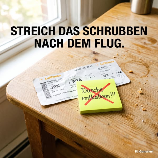 Die Dusche von der Liste streichen