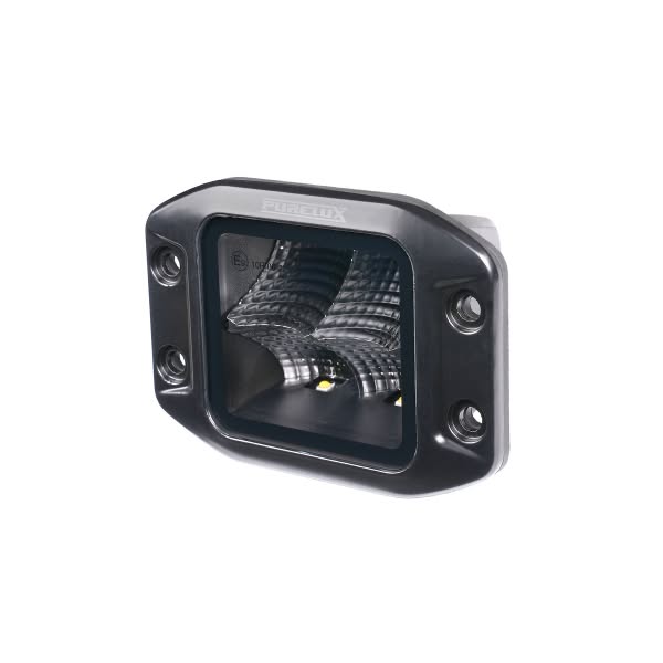 Worklight PURELUX Black Flush-Mount Square - 12 cm / 40W / Flood, 1 pc