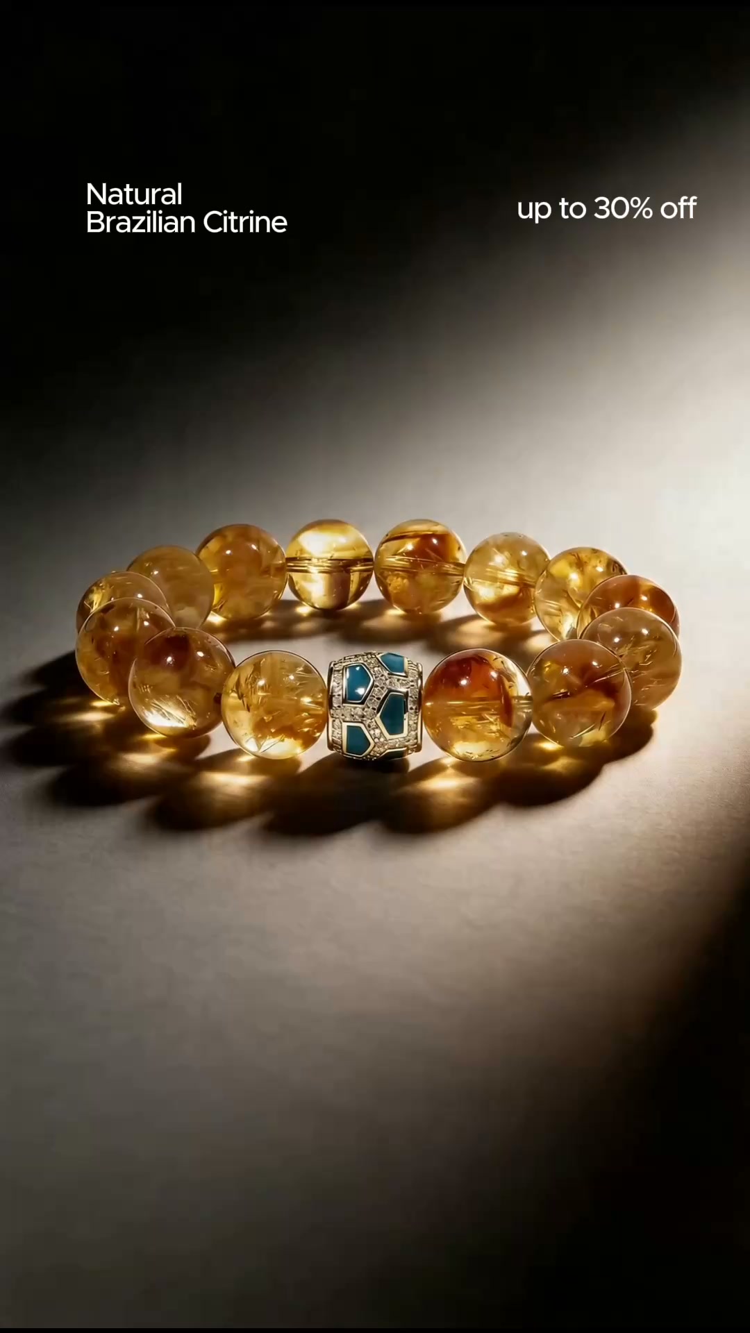 Amber Glow Citrine Beaded Bracelet