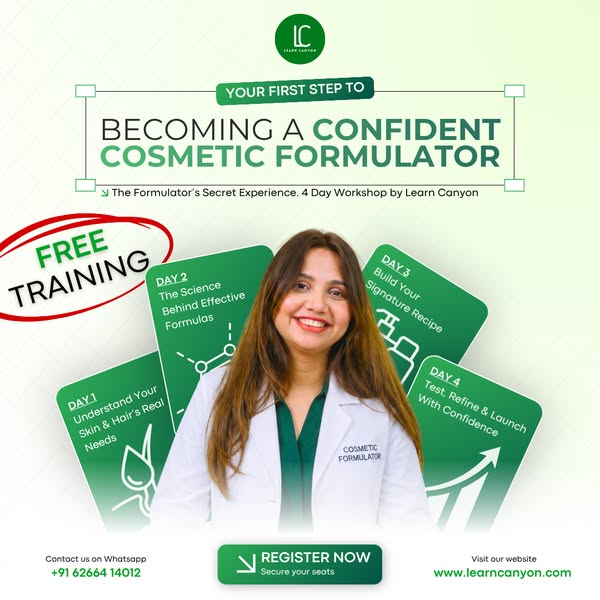 Free 4-Day Cosmetic Formulation Masterclass