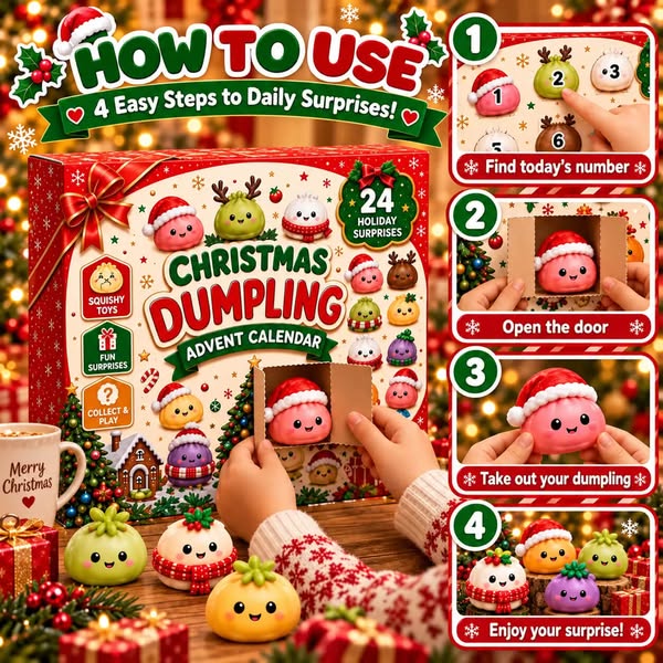 Christmas Dumpling Squishies Advent Calendar – 24-Day Holiday Countdown