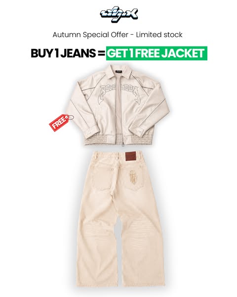 BAGGY FIT JEANS [BEIGE]