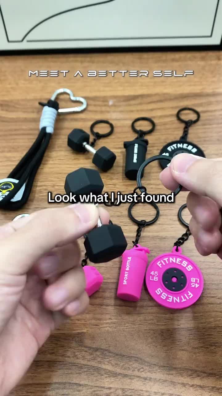 Creative Mini Gym Barbell Plate Keychain
