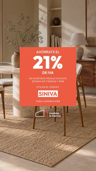 SIN IVA en Muebles la Fábrica