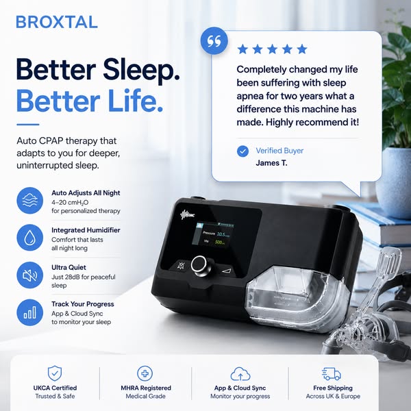 Auto CPAP Machine + Free Mask | UKCA & MHRA Certified