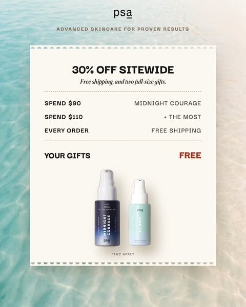 30% OFF + $89 OF FREE GIFTS
