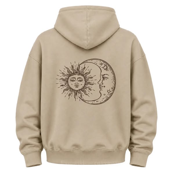 Sun & Moon Celestial Graphic Hoodie