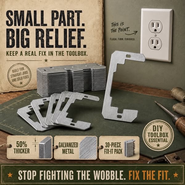 Wall Plate Spacers (Metal) – For Wall Outlet Repair and Securing Loose Outlets