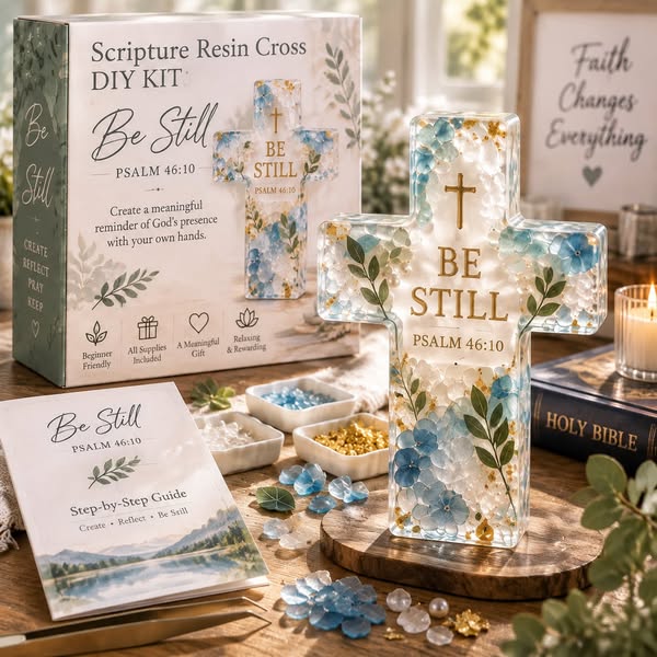 Psalms of Comfort & Strength Resin Cross DIY Kit