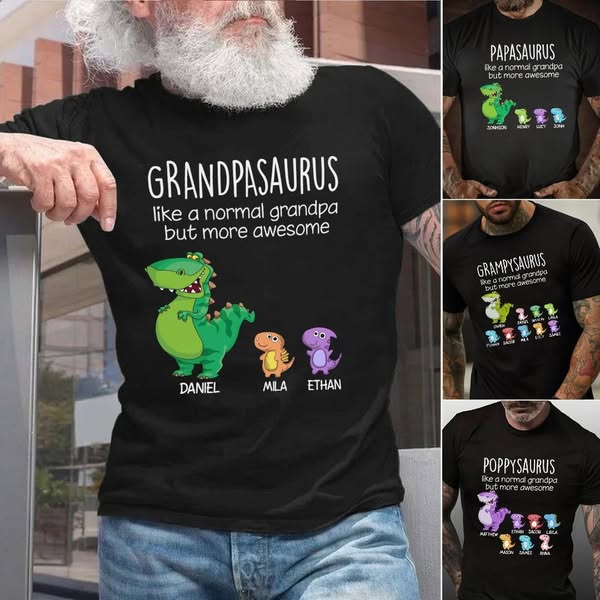 Grandpasaurus And Kids Personalized Shirt